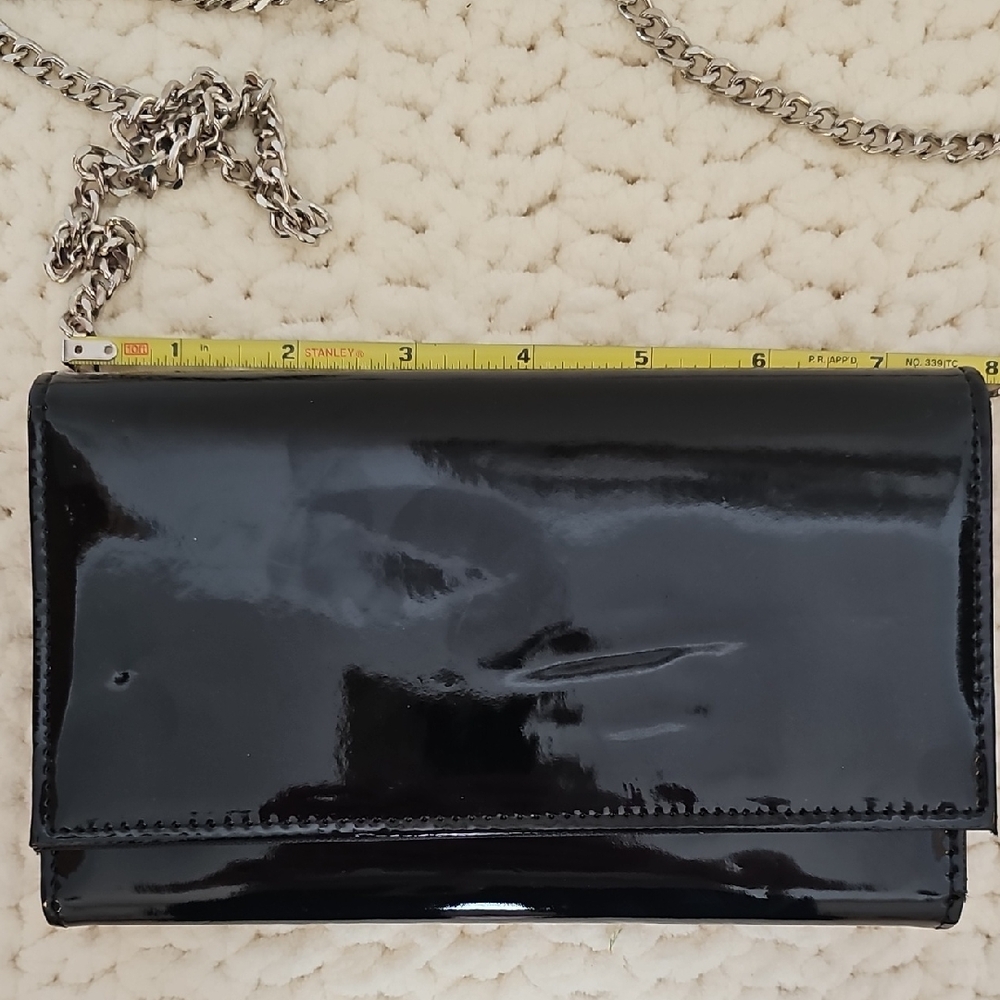 Elegant Black Patent Leather Clutch